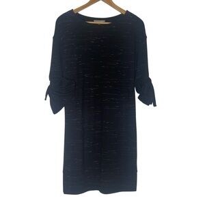 Oliver Bonas Sweatshirt Dress Black Wht British Office Casual Soft Comfy Size 8